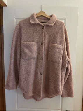 Streetwear Society Dusty Blush Teddy Sherpa Jacket